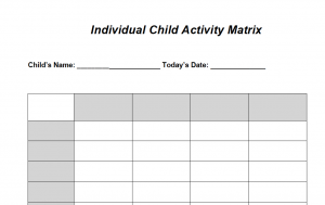 Image of Inidvidual Child Activity Matrix